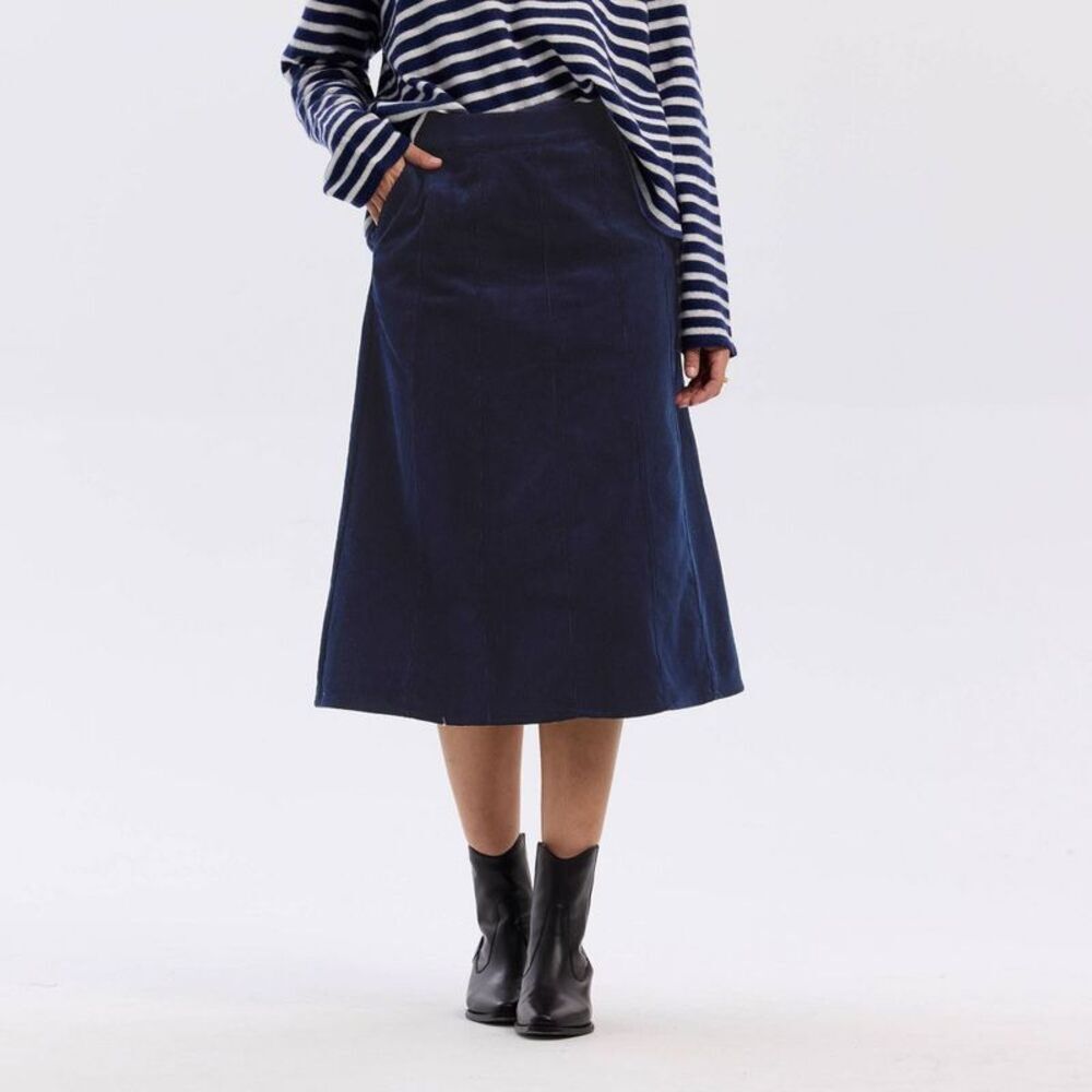 Women's Corduroy Midi A-Line Skirt - Universal Thread Blue M